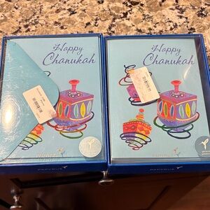 Papyrus Chanukah Cards with Colorful Dreidel Design